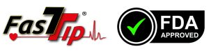 Logo FasTip FDA UNIVERSAL STERILE DISPOSABLE ECG CABLE COLUMN OF SALINE SOLUTION